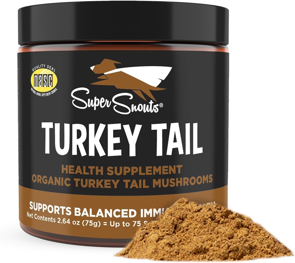 Super Snouts Türkei Tail Mushroom Supplement Pulver für Hunde & Katzen (2.64 oz) - bio, Made in USA Antioxidans & Entzündungsunterstützung, Immununterstützung