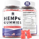HanfTotal Hanf Gummis 200mg, hohe Potenz Vegan Hanföl mit Omega 3 6 9, Vitamin A、E & B1, Zero Sugar, 60 Gummis, 30 Servietten