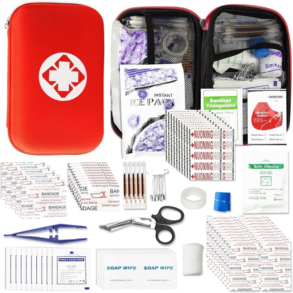 First Aid Kit für Heimwandern Camping Outdoor Sport, 275 Stück Survival Supplies Emergency Kit, Mini Gear Bag mit Basic First-Aid Essentials für Notfälle Engel wünschen