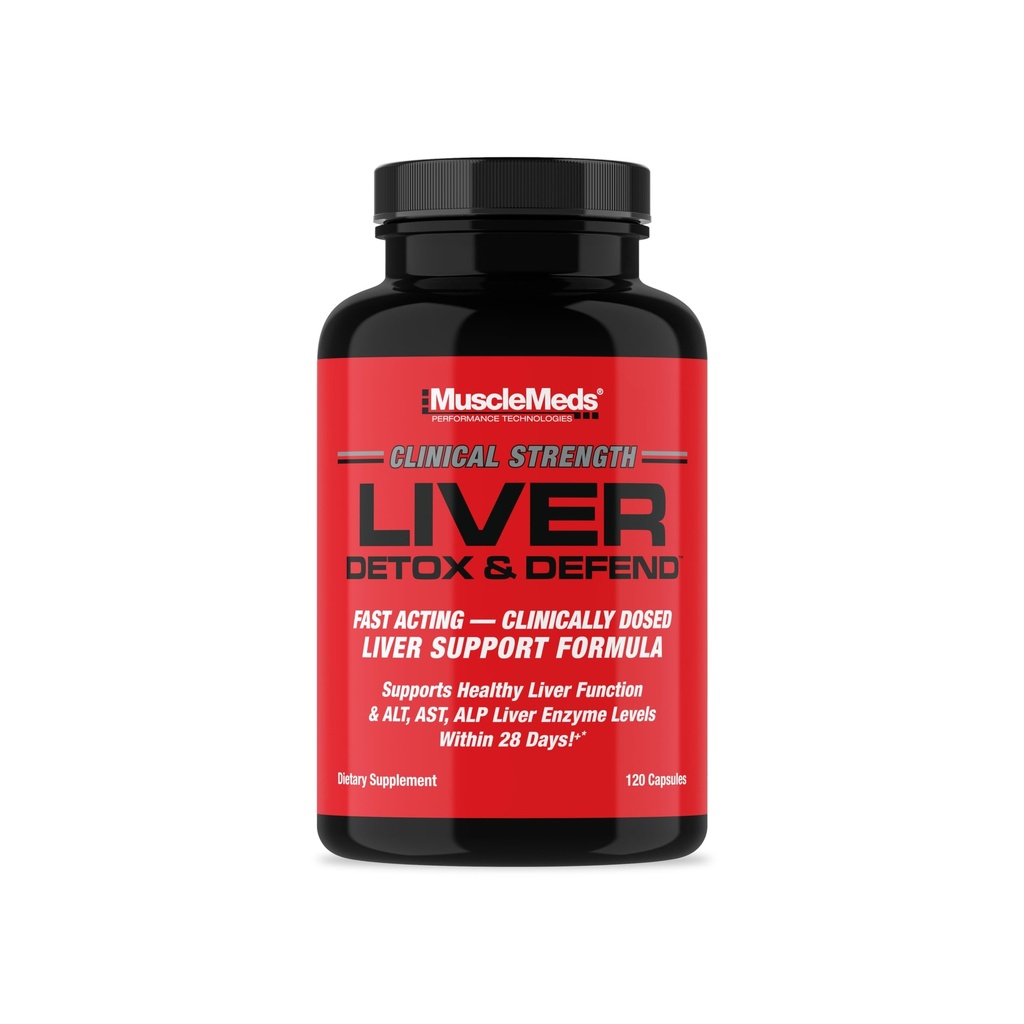 MuscleMeds Liver Detox & Defend, Cleanse, Repair Formula - Herbal Liver Support Supplement, NAC, Silymarin Milk Thistle, 60 Portionen