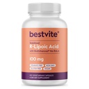 BESTVITE Acide R-Lipoïque 100mg Stabilisé avec Bio-Enhanced® Na-RLA (120 Capsules végétariennes) Pas de stéarate - Aucun agent de débit - Vegan - Non-OGM - Sans gluten