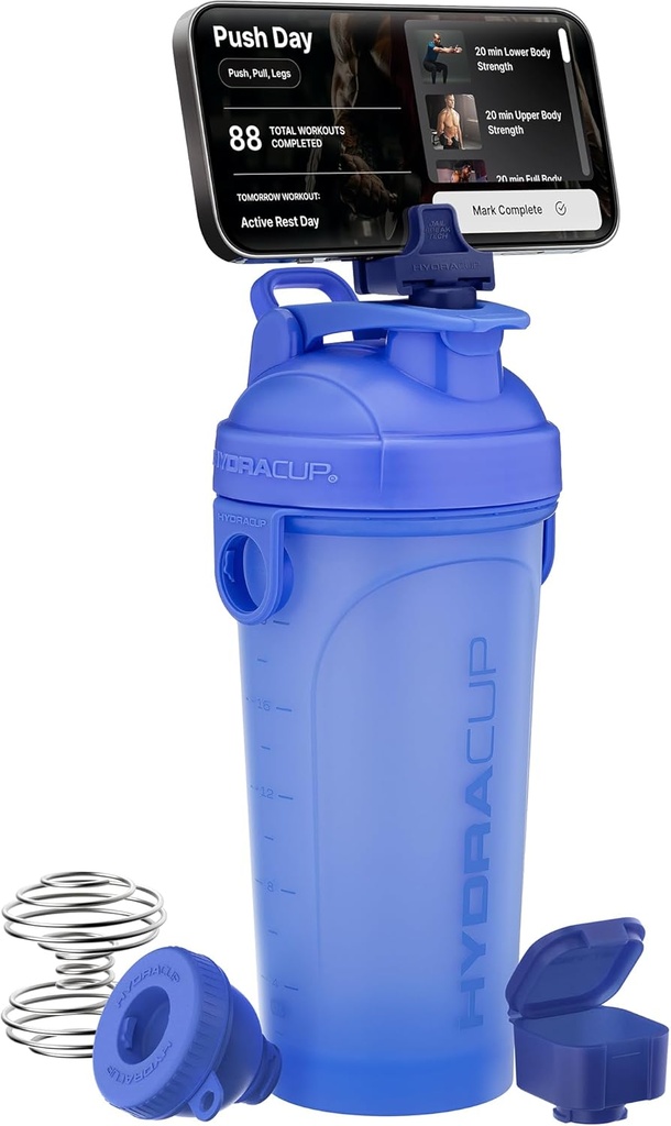 Hydra Cup JailBreak Bottle (1. Generation) - Kostenlos Ihr Shaker | Verwenden Sie als Stativ zu beobachten & Aufzeichnen Inhalt | Mixes Shakes | Includes Phone Clip, Pill Container, Funnel, Shaker Bottle & Dual Mixers