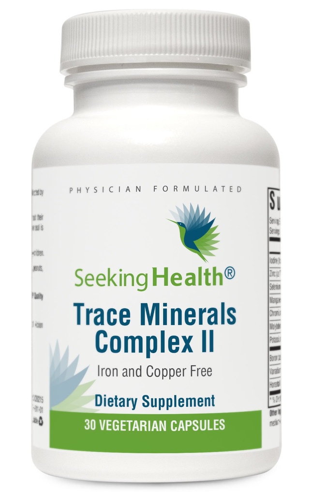 Seeking Health Trace Minerals Complex II - Immune Health & Brain Health Supplement mit Zink & Selen - Kupfer- und Eisenfreie Formel - Energy, Skin & Hair Support Supplement - 30 Kapseln