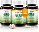 Lovita Odorless Knoblauch Kapseln, 5000mg Frische Knoblauch Äquivalent, 1,25% Allicin-Extrakt, Unterstützt Herz, Blutdruck, Cholesterol & Immunsystem, Non-GMO, Gluten-Free, 180 Vegan Kapseln