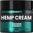 Natürliche Hanfcreme mit Kurkuma, Msm, Arnica - Hanfcreme Maximale Stärke für Discomfort in Rücken, HIPS, Gelenke, Knie, Ellbogen - Maximale Gelenkunterstützung mit Hanfölextrakt Gel - 4 Unzen