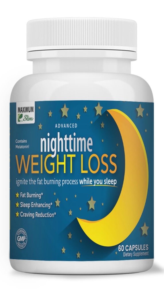 Maximale Slim Nighttime Weight Support – Gentle Fat Burning & Sleep Aid – African Mango, Resveratrol & Green Tea – Non-GMO, Vegan, 60 Kapseln