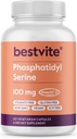 BESTVITE Phosphatidylsérine 100mg par gélule (120 Capsules végétariennes) avec Sharp-PS® Green - breveté et testé cliniquement - sans stéarate - sans soja - sans gluten - végétalien - sans OGM
