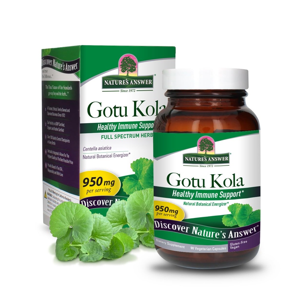 Natur Antwort Gotu-Kola Kräuter Vegetarische Kapseln, 90-Count