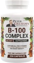 Balanced Vitamin B Complex 100mg 250 Kapseln, Energie und Stoffwechsel Unterstützung. Enthält alle B Vitamine Peter Gillham's Life Essentials,