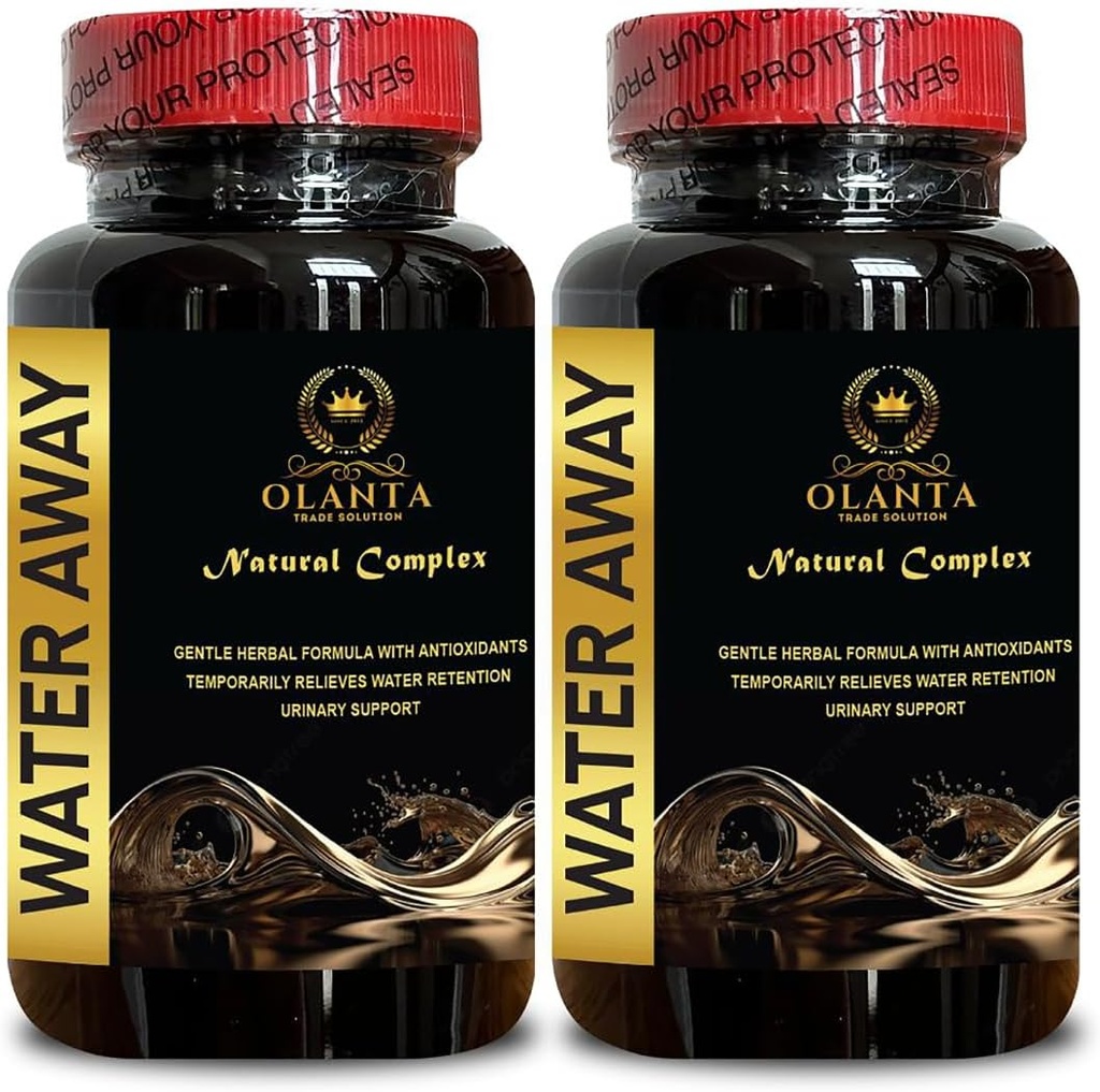 Wasser-Away-Komplex - Immunsystem Booster, Kidney-Unterstützung, Wasser-Säulen Koffeinfrei, natürliche Flüssigkeit Pillen für Wasser-Retention, natürliche Wasser-Away-Säulen Maximale Stärke - 2 Flaschen