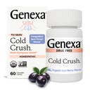 Genexa Cold Crush | Multi-Symptom Cough & Cold Relief für Erwachsene | Delicious Organic Acai Berry Flavor | Certified Organic & Non-GMO | Homeopathic Remedy Made Clean | 60 Chewable Tablets