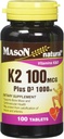 Mason Natürliches Vitamin K2 100 mcg Plus D3 1000 IU Tabletten 100 Graf pro Flaschenpackung von 3 insgesamt 300 Tabletten