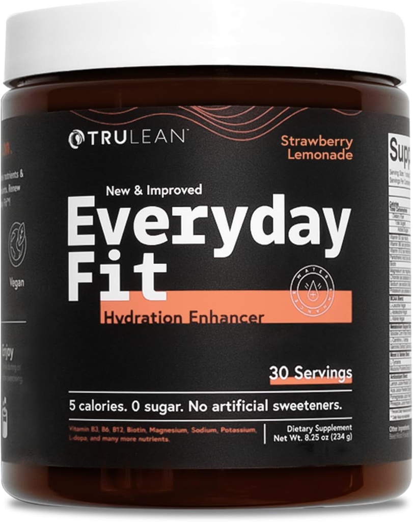 TRULEAN Täglich Fit Wasser Enhancer Zucker Freie Elektrolyt-Pulver-Getränke BCAA Mischung Keto Amino Säure Supplement Delicious Erdbeer-Limonade 30 Servierungen (Pack von 1)