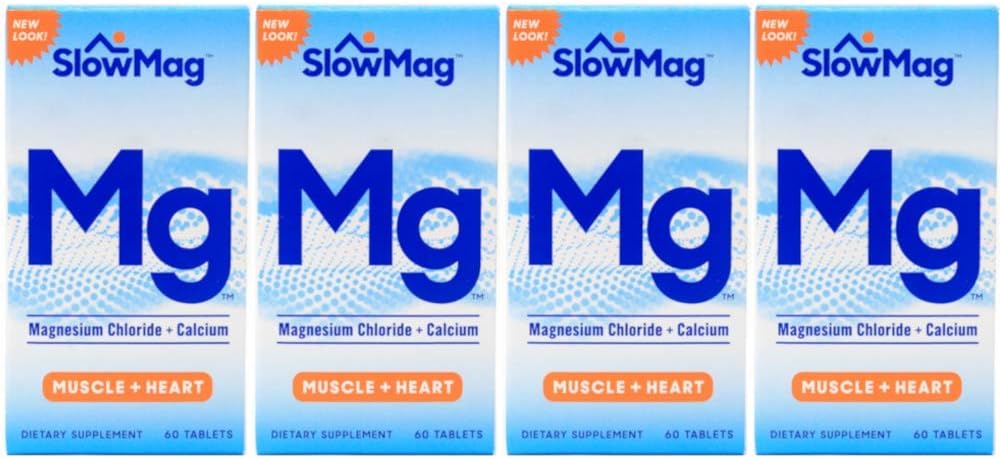 Slow Mag Magnesium Chloride und Calcium, 60 Tabletten jedes (Wert Pack von 4)