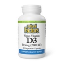 Natürliche Faktoren Vegan Vitamin D3 2000 IU - Unterstützt Knochen & Immune Gesundheit - Pflanzenbasierte Cholecalciferol - Vegetarische Kapseln - 90 Kapseln (90 Portionen)