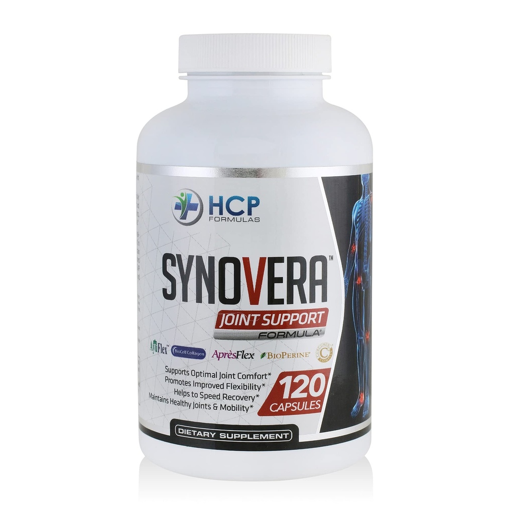Synovera - Joint Support Complex mit Turmeric Extract & Collagen - Mobilität & Flexibilität - Gesunde Gelenke, Tendon, Ligament und Synovial Tissue - Nahrungsergänzung - 120 Caps
