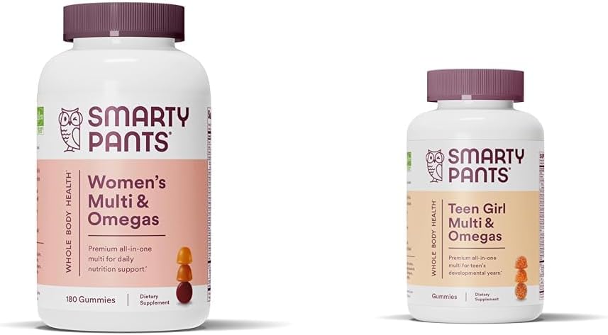 SmartyPants Women's Multivitamin Gummis: Omega 3 Fish Oil (EPA/DHA) & Teen Girl Multivitamin Gummis: Omega 3 Fish Oil (EPA/DHA)