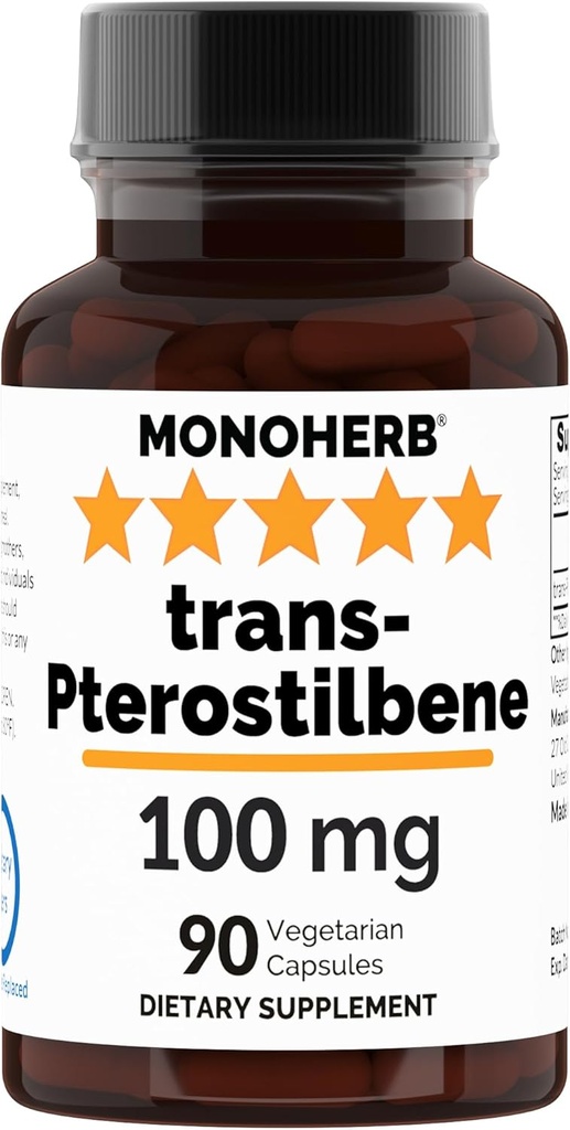 MONOHERB Trans-Pterostilbene 100 mg pro Kapsel - 90 Vegetarische Kapseln