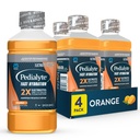 Pedialyte Fast Hydration Elektrolytlösung, Orange, Hydration Drink, 33.8 Fl Oz (Pack mit 4)