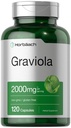 Horbäach Graviola Capsules $ 2000 mg $ 120 Count $ Non-OGM, sans gluten $ Sourisop (Annona Muricata)