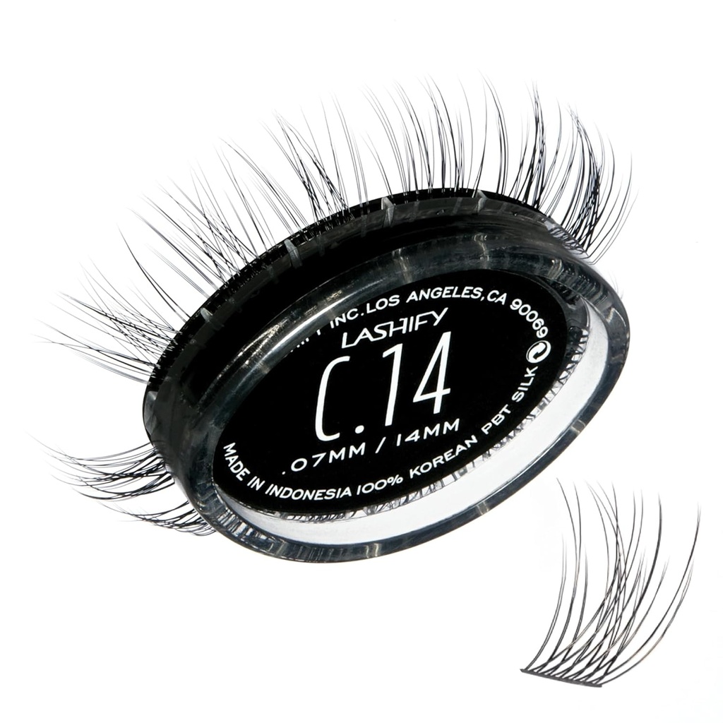 Lashify Curl 14mm Gossamer DIY Wimpern Extensions Refill, Schwarz, Einfache Falsche Wimpern für einen natürlichen Look