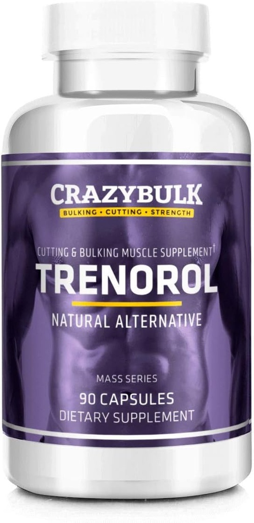 Trenorol Natürliche Bodybuilding-Ergänzung für Massenmuskeln, Schneiden und Bulking Phasen, Stärke und Konditionierung (90 Kapseln)