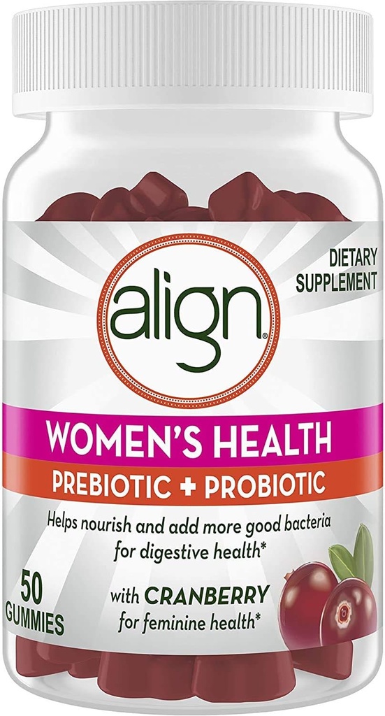 Alignez le supplément probiotique prébiotique des femmes Gummies, canneberge 50 Ct