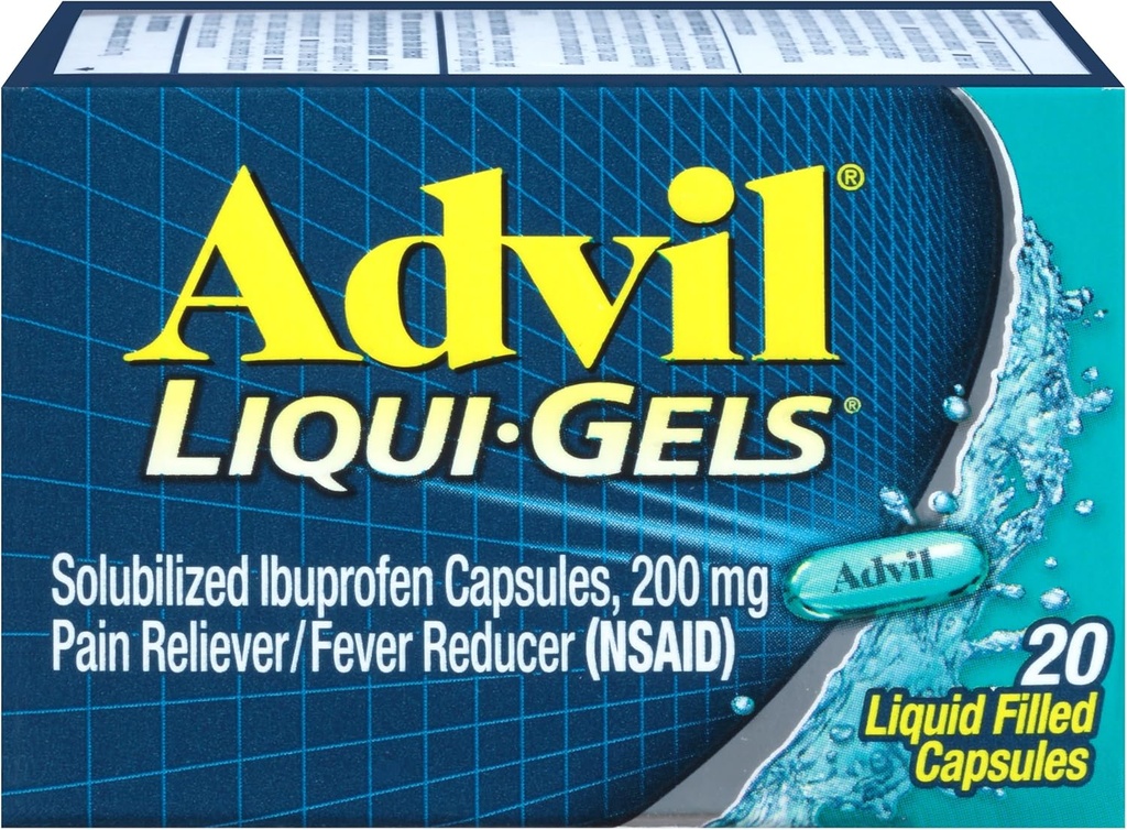 Advil Pain Reliever/Fever Reducer Liqui-Gels 200mg - 20 ct, Pack von 3