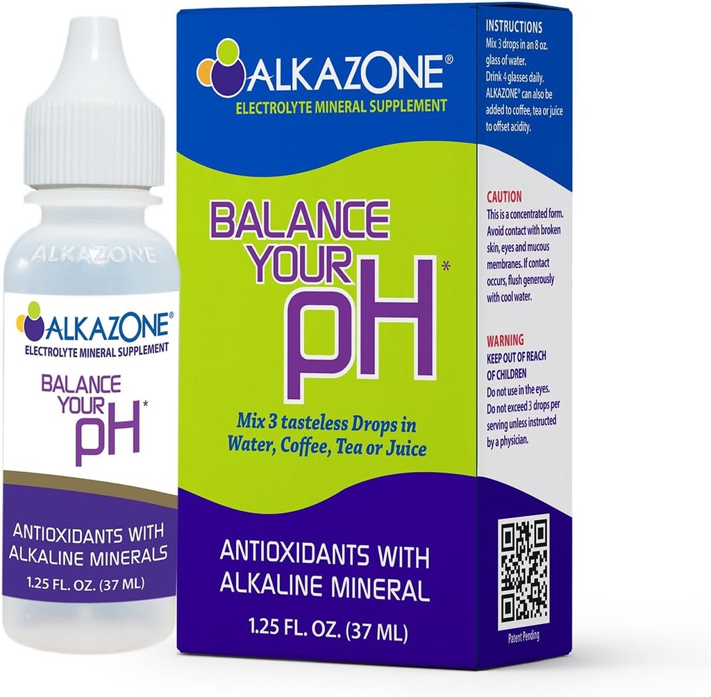 Alkazone Balance Ihr pH-Wert, Antioxidantien Alkalin Mineral Tropfen, Single 1.25 Oz Pack, Portable, Ausbeuten 10 Gallone von alkalischen, Antioxidantien Wasser, Unflavored, pH Balance, Hydration