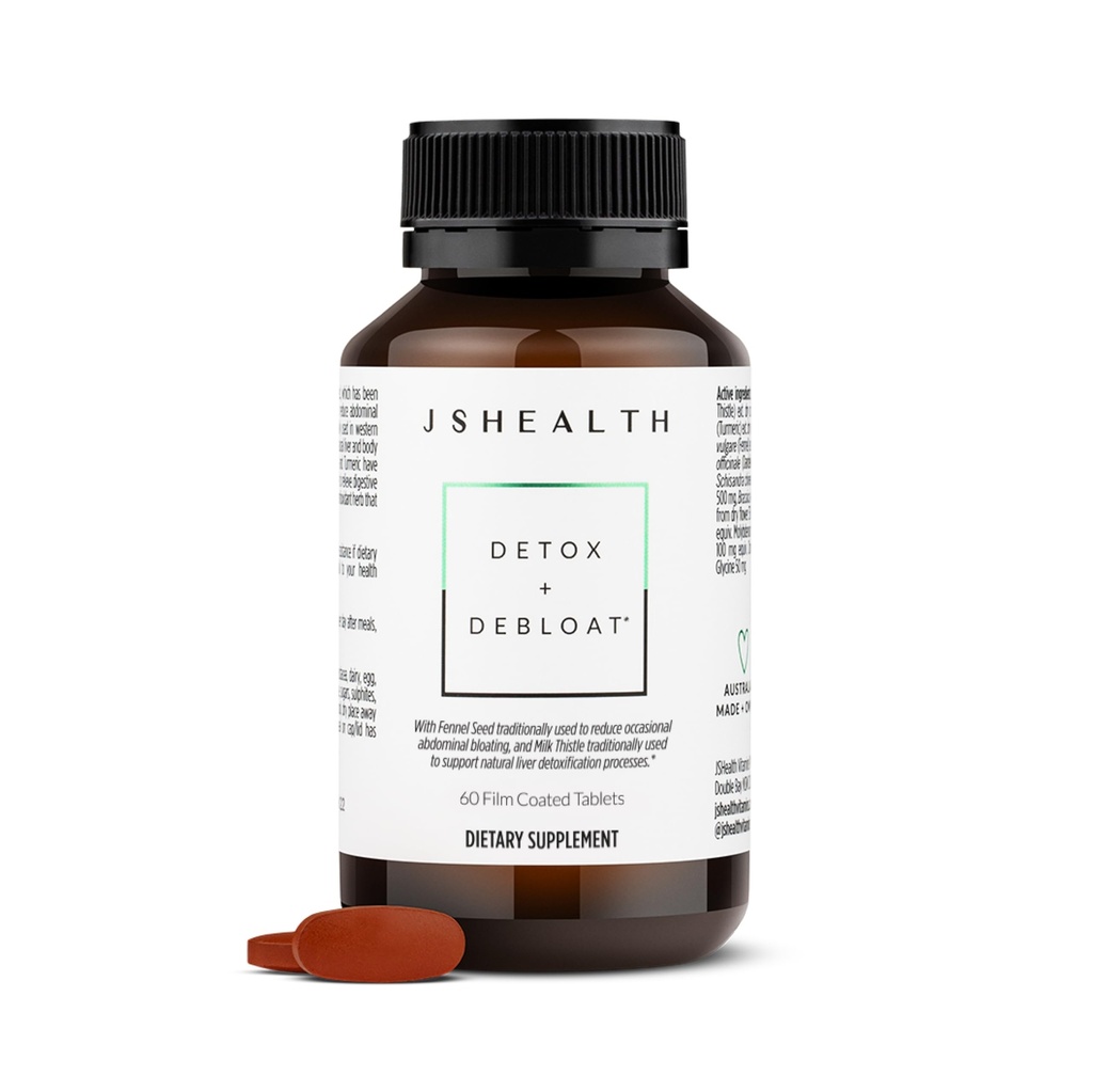 JSHealth Vitamine Detox und Debloat Liver Gesundheit Formel | Liver Detox Pillen | Entlüftende Formel mit Milchdistel, Turmeric, Fennel | Liver Cleanse Supplement (60 Tabletten)