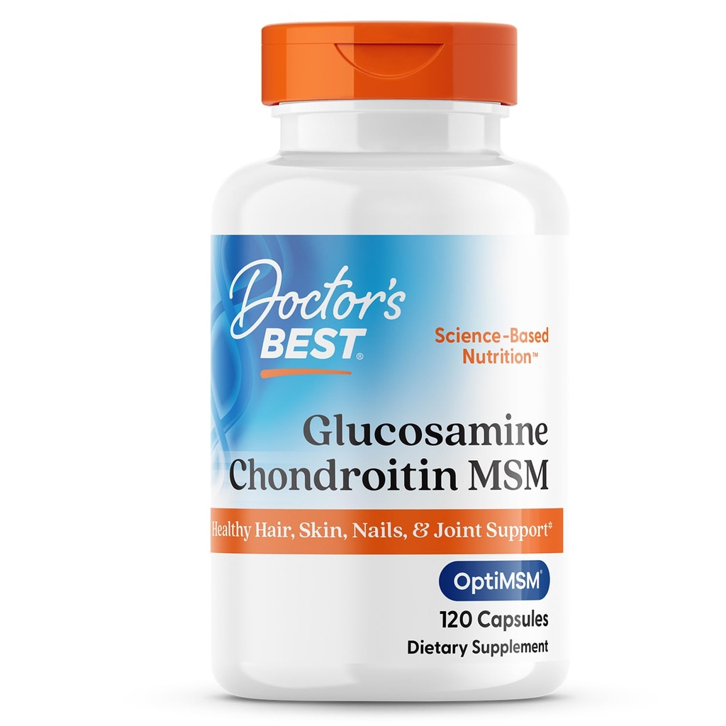 Beste Glucosamine Chondroitin Msm mit OptiMSM Kapseln, Unterstützt gesunde Gelenkstruktur, Funktion & Komfort, Non-GMO, Gluten Free, Soy Free, 120 Count (Pack von 1)