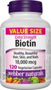 Webber Naturals Biotin Extra Strength 10.000 mcg, 120 Kapseln