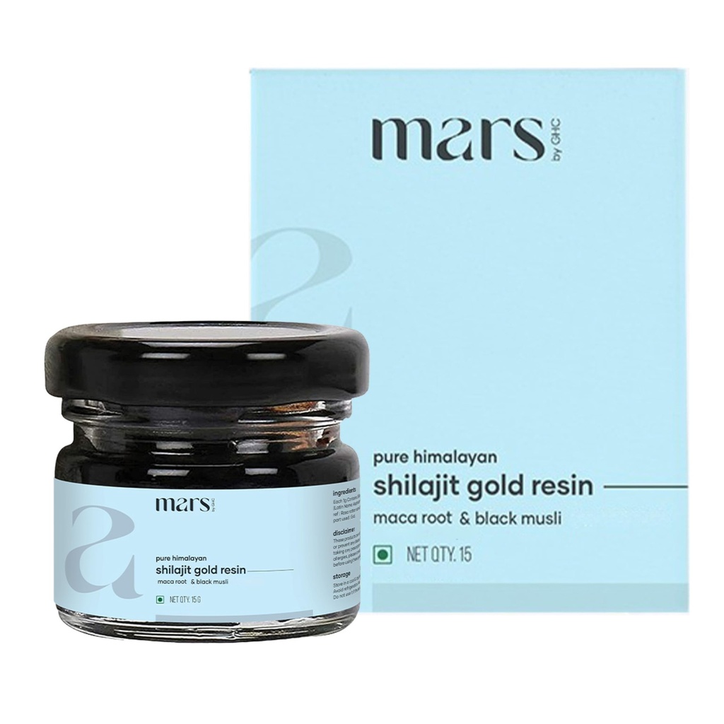 Mars Pure Himalayan Shilajit Gold (Resin) | Premium Organic Shilajit aus High-Altitude Himalayas | Natürliche Energie, Stärke & Stamina Booster | Harz für Gesamt-Well-Being -15 g (Pack von 1)