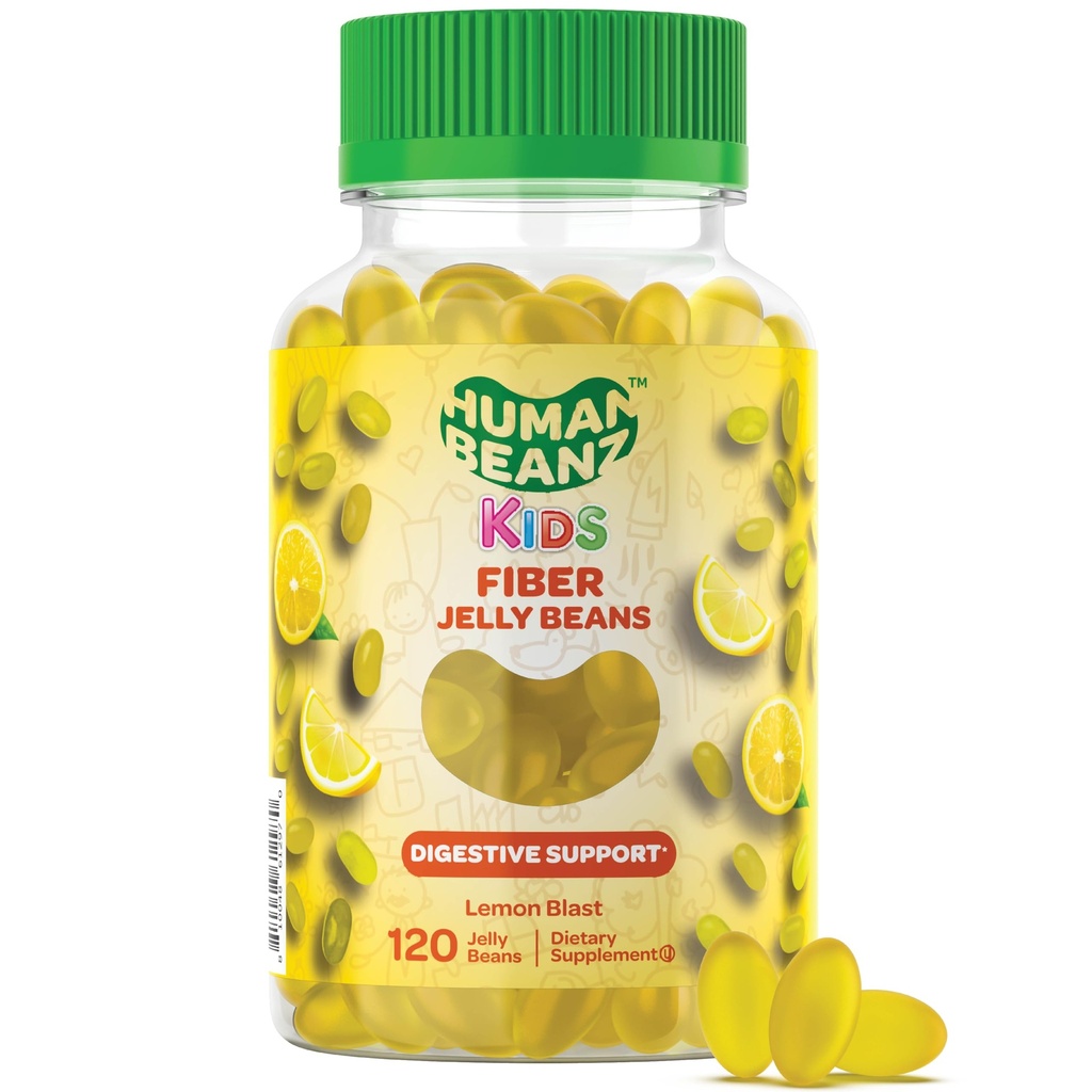 Fiber Jelly Bean Gummies pour les enfants, Suppléments de fibre pour la santé digestive, Gummy de fibre végétarienne 120 Jellybeans