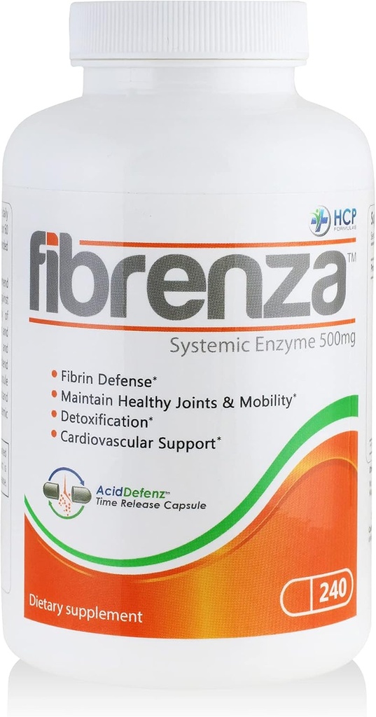 Fibrenza - Systemischer Enzymkomplex mit fibrinolytischen und proteolytischen Enzymen - Nahrungsergänzung - 240 Caps