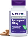Natrol Pycnogenol Kapseln, Antioxidantienschutz, Beilage schützt vor zellulärer Oxidation und altersbedingter Schädigung, Europäischer Seezungenrinde Extrakt, Unterstützt Zirkulation, 50 mg, 60 Zähler