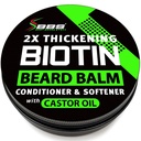 Baume de Barbe Biotine pour Homme - 2X Épaisseur pour la barbe et la moustache - cire de moustache biologique à l'huile de ricin et à la mousse de Meadow – Baume de croissance faciale hydratant et conditionneur de feuilles