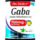 Lab- GABA de FITO MEDIC, 750 mg par portion, 200 capsules, suppléments GABA, absorption ultra élevée - acides aminés - GABA poudre - acide butyrique s.