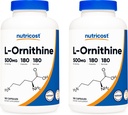 Nutricost L-Ornithine 500mg; 180 Kapseln (2 Flaschen)