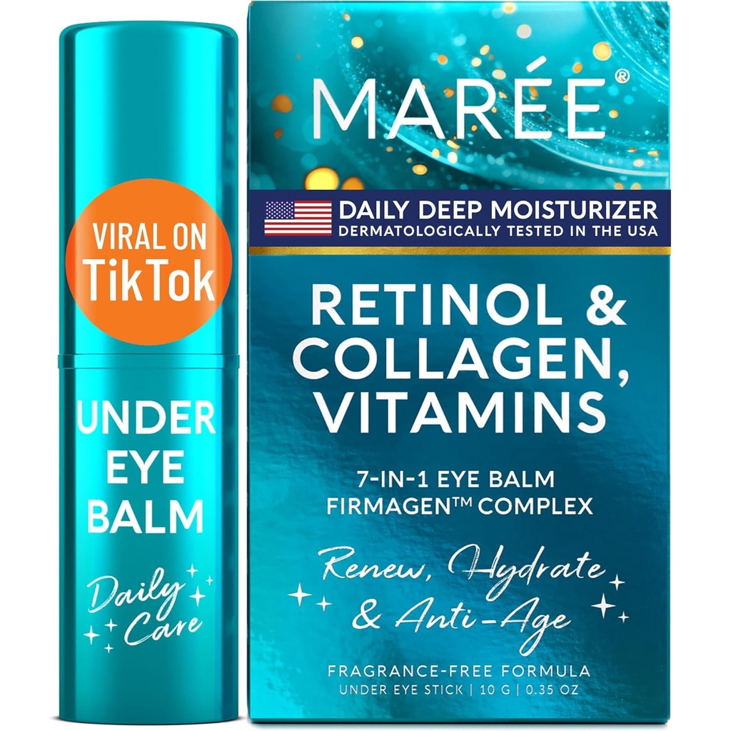 MAREE Baume sous les yeux avec complexe de rétinol et de céramide - Hydratant visage pour les cercles et rides sombres - sous les yeux Brightener Stick, anti-rides Hydratant visage soin
