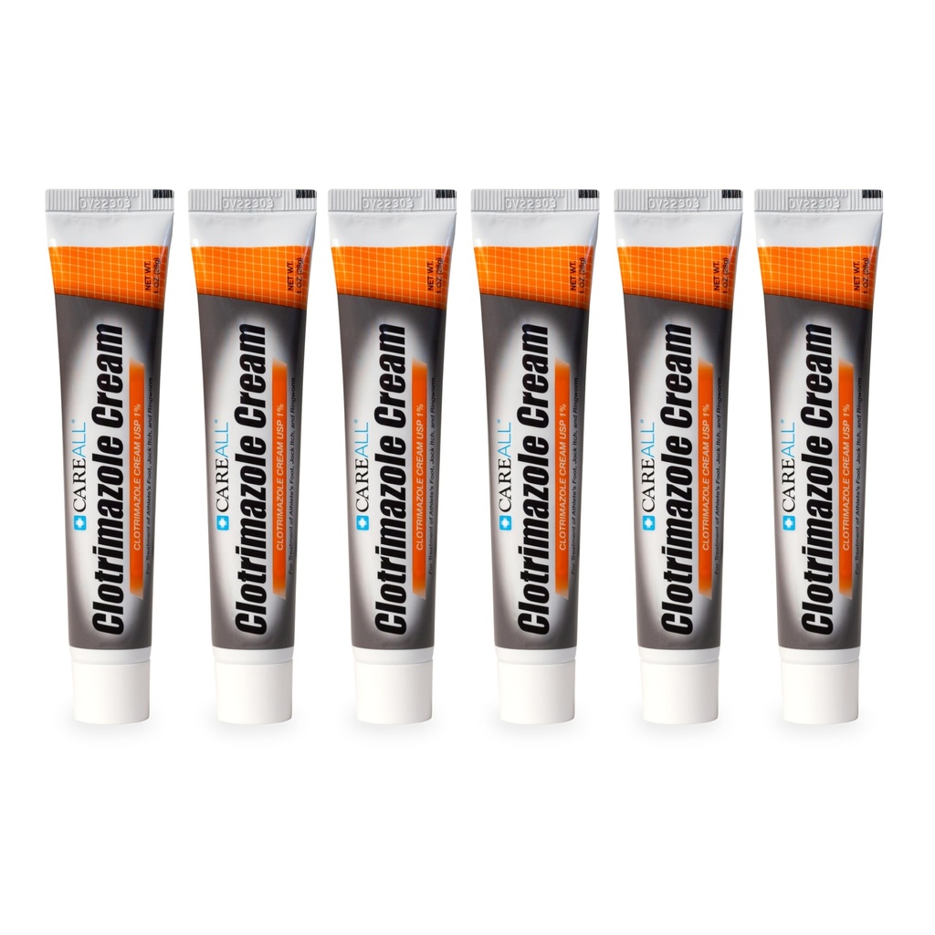 CareAll Clotrimazol Antifungal Cream 1% USP 1.0 oz. (6 Pack), Cures Most Athlete Fuß, Jock Itch und Ringworm, Beruhigt und hält Juckreiz, Burning und Cracking von diesen Bedingungen