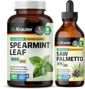 BIO KRAUTER Spearmint 250 Kapseln & Säge Palmetto Tinktur 4 Fl. Oz.