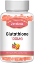 2 Pack Gommies de collagène de glutathion, Gommies de collagène avec vitamine C, supplément de glutathion pour les femmes, ongles de peau de cheveux Muscle et articulaire, anti-âge, végétalien, sans sucre, arômes de fruits de raisin, 120 comte