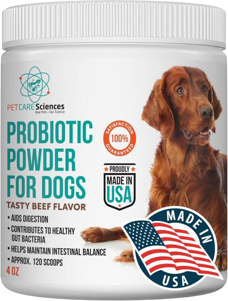 Ca. 120 Portionen von Hund Probiotikum Pulver - Probiotika und Verdauungsenzyme Ergänzung und Hund Verdauungsunterstützung - Made in USA