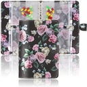 Hennaja Pill Organizer Buch,Pill Pouches Klare Plastik Pillen Taschen Selbstversiegelung Reisemedizin Organizer Aufbewahrung(1-schwarze Rose)