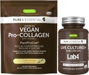 Live Cultures+ Lab4 Probiotika + Vegan Vanille Collagen Protein Pulver Vegan Bundle, Komplette Collagen Boosting Formel + 25 Billion CFU Probiotic mit nicht-Bloating Prebiotic, von Igennus