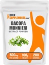 BulkSupplements.com Poudre d'extrait de Bacopa - Supplément de Bacopa Monnieri, supplément à base de plantes - Vegan & Gluten Free, 500mg par portion, 100g (3.5 oz) (paquet de 1)