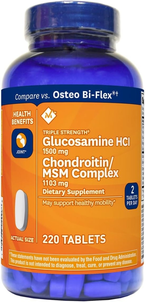 Mark Triple Strength Glucosamine 1500mg & Chondroitin MSM 1288mg Tabletten (1 Flasche (220 Tabletten))