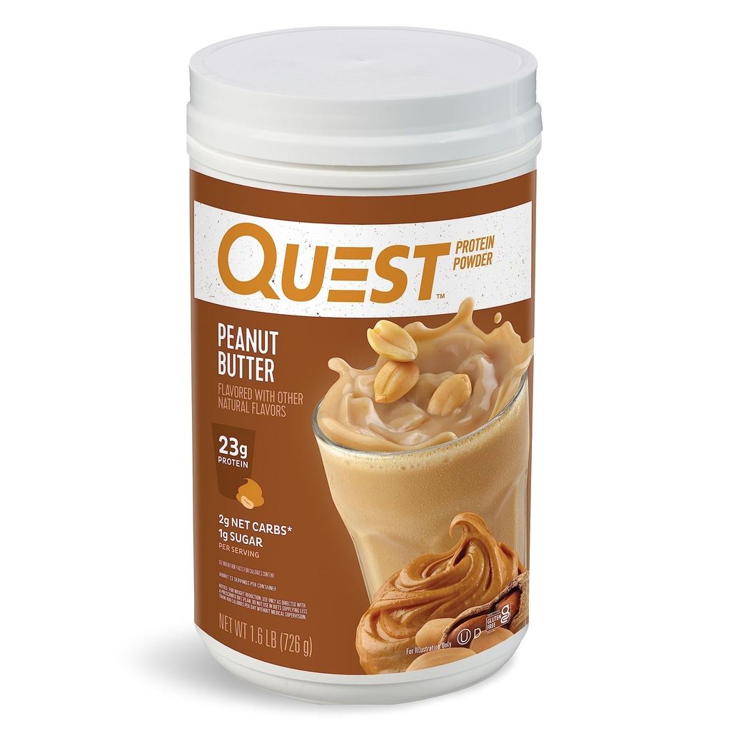 Quest Nutrition Peanut Butter Protein Powder, 23g Protein, 1g Zucker, Low Carb, Glutenfrei, 1.6 Pfund, 23 Portionen
