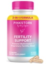 Rosa Stork Fruchtbarkeit Ergänzungen für Frauen | 2-in-1 Konzeption Unterstützung mit Inositol, Vitex & Vitamine | Cycle Regularität, Hormon Balance & Fortpflanzungs Wellness | 60 Kapseln